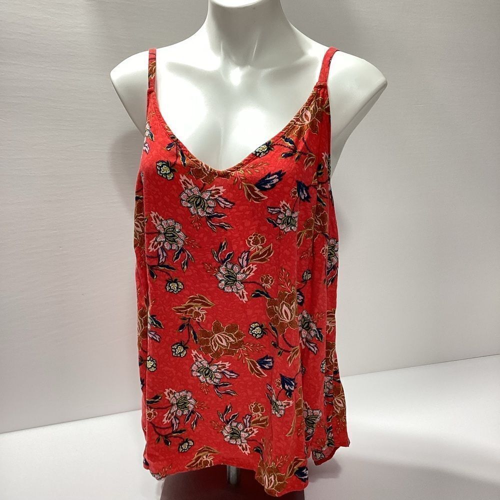Torrid Red Floral Tank Top Camisole Spaghetti Straps Torrid Size 3 Rayon